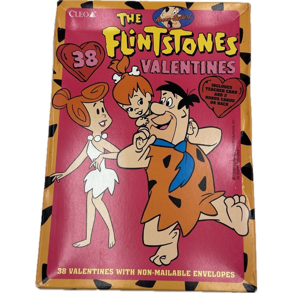Vtg Valentine's Day Cards The Flintstones Fred‎ Cleo Sealed 1994 Rare Y2K Core